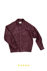 ［lenua］Marron leather jacket (mom)