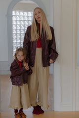 ［lenua］Marron leather jacket (mom)