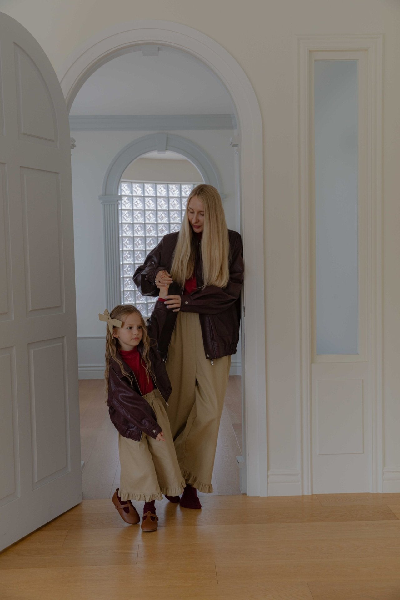 ［lenua］Marron leather jacket (mom)