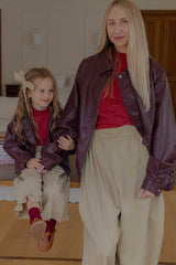 ［lenua］Marron leather jacket (mom)