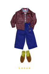 ［lenua］Marron leather jacket (kids)