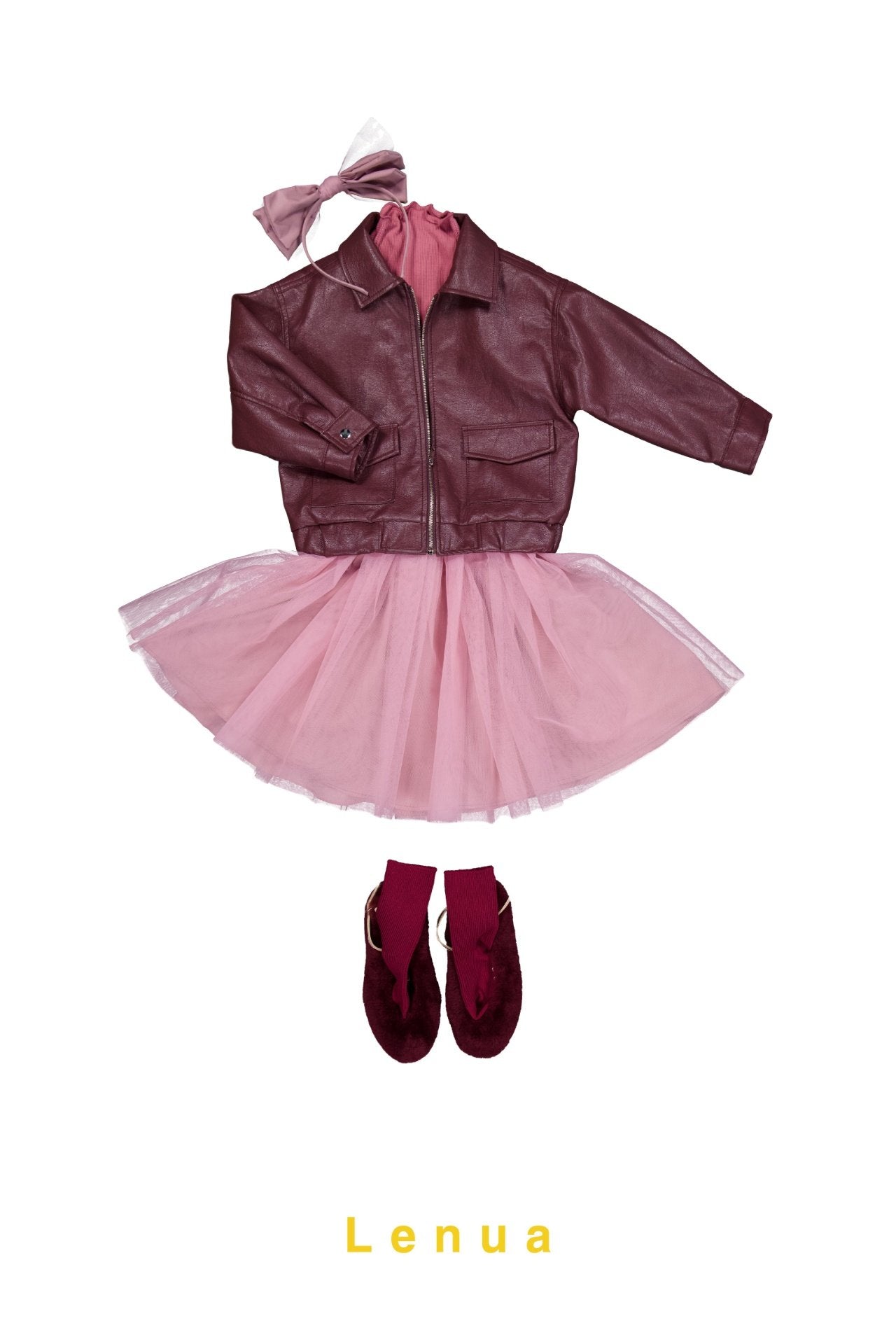 ［lenua］Marron leather jacket (kids)