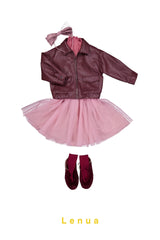 ［lenua］Marron leather jacket (kids)