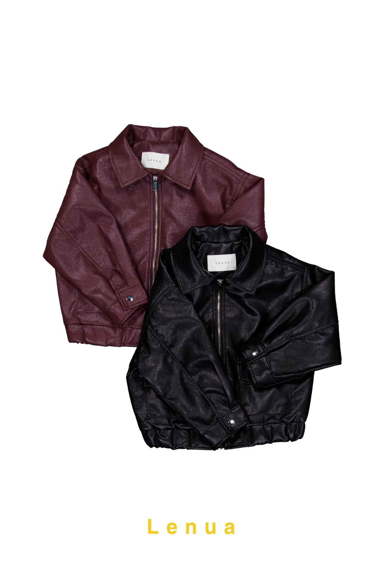 ［lenua］Marron leather jacket (kids)