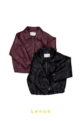 ［lenua］Marron leather jacket (kids)