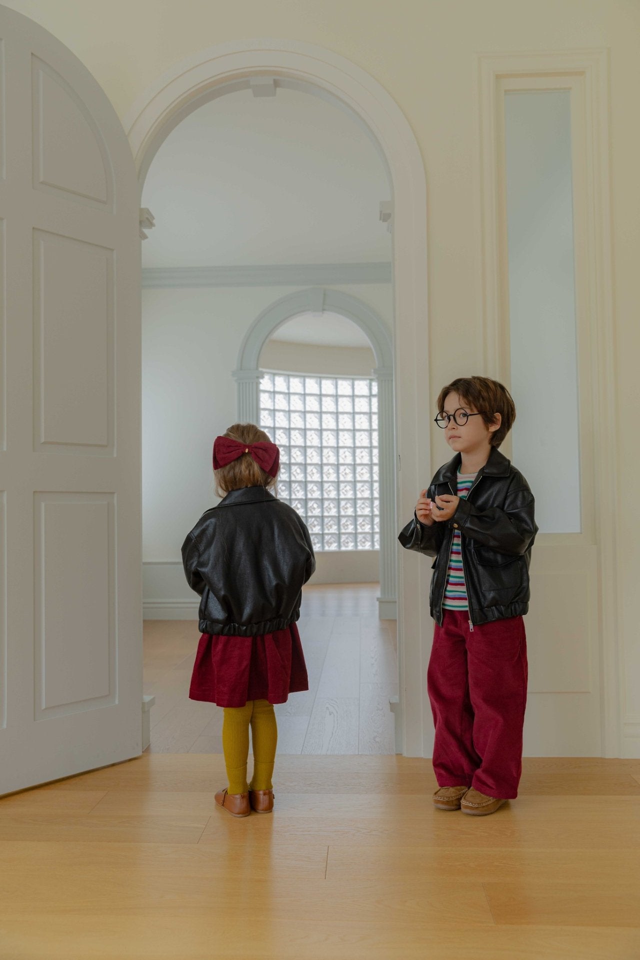 ［lenua］Marron leather jacket (kids)