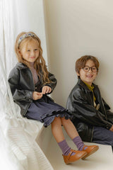 ［lenua］Marron leather jacket (kids)