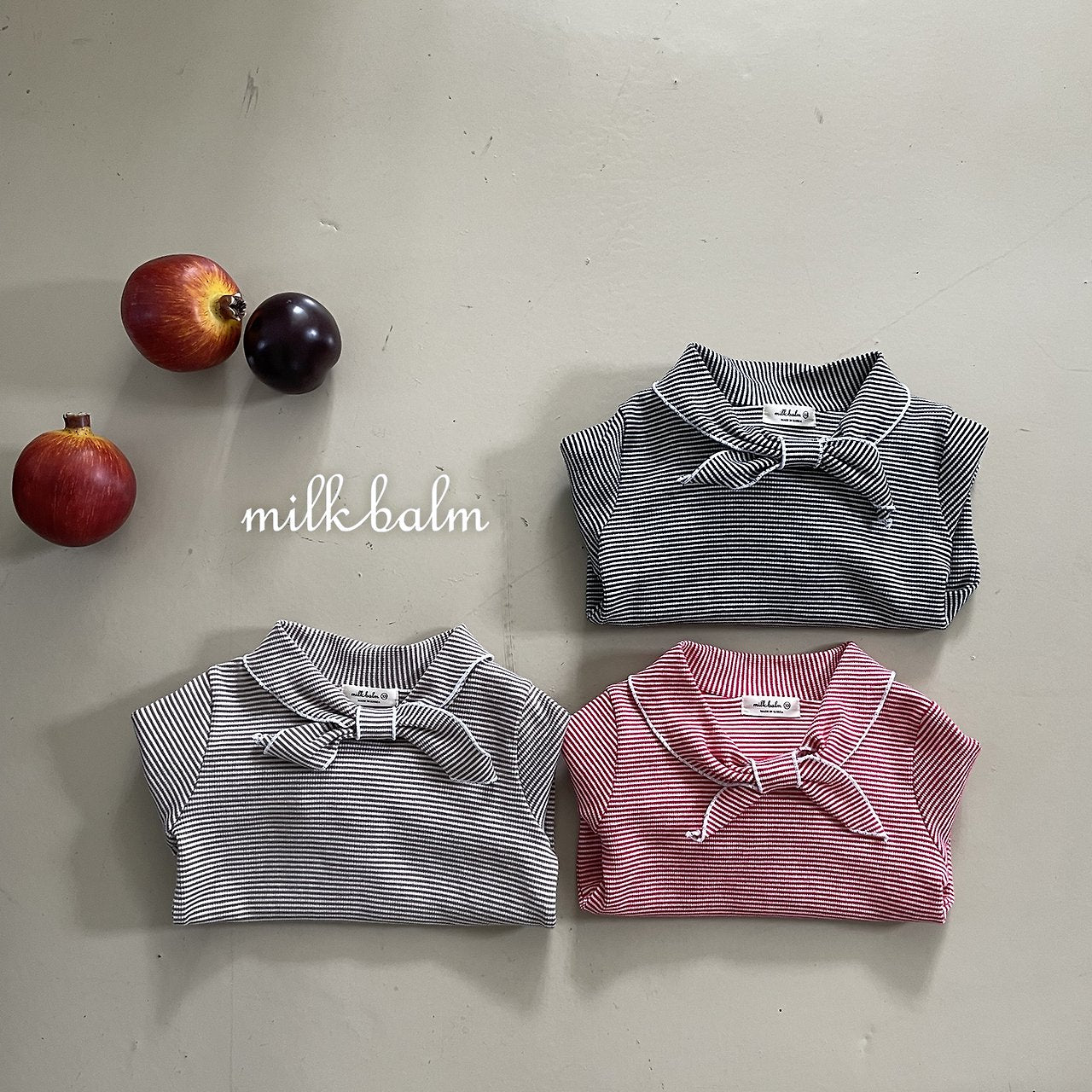 ［milk balm］Mild stripe sailor tee