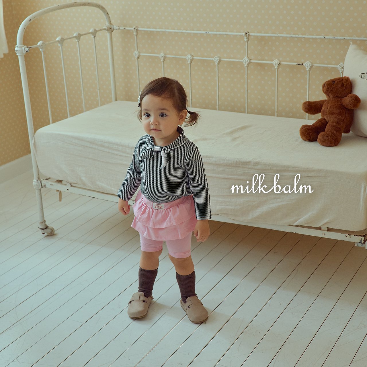 ［milk balm］Mild stripe sailor tee