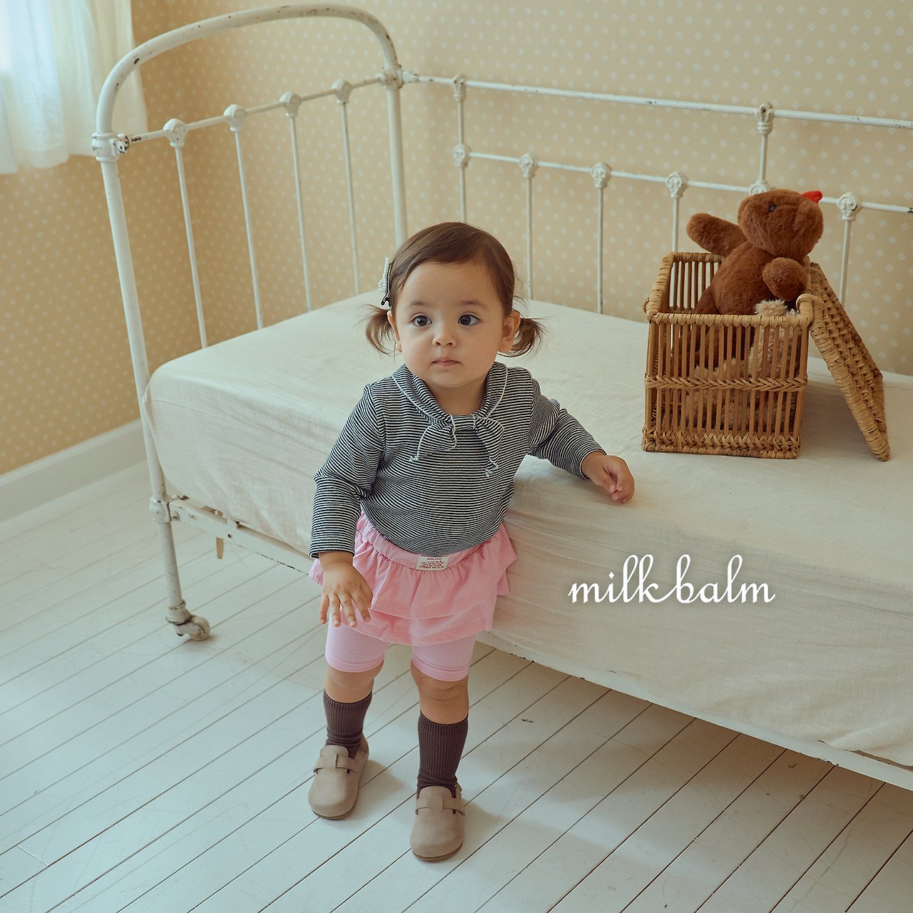 ［milk balm］Mild stripe sailor tee