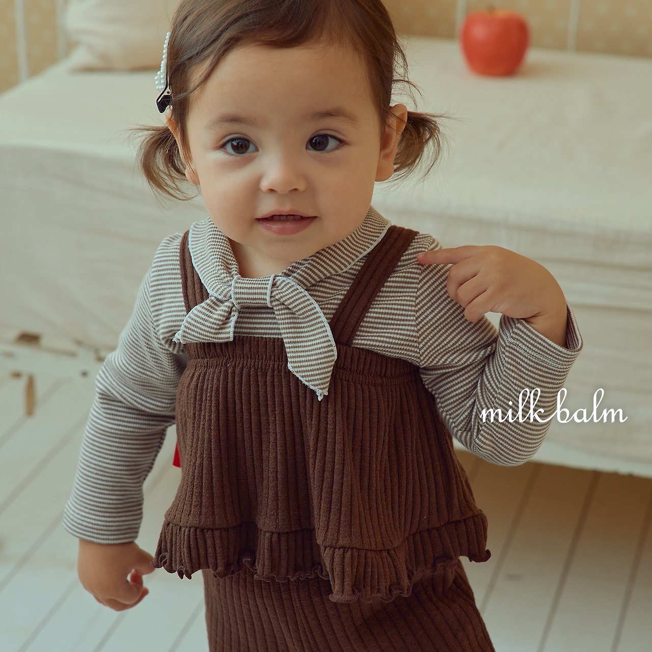［milk balm］Mild stripe sailor tee