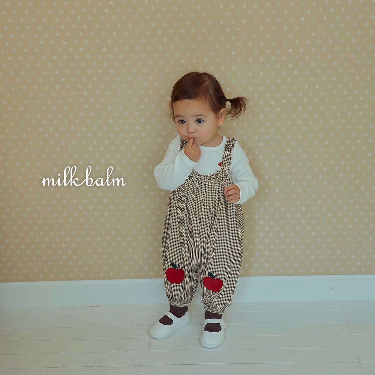 ［milk balm］Apple stripe overalls