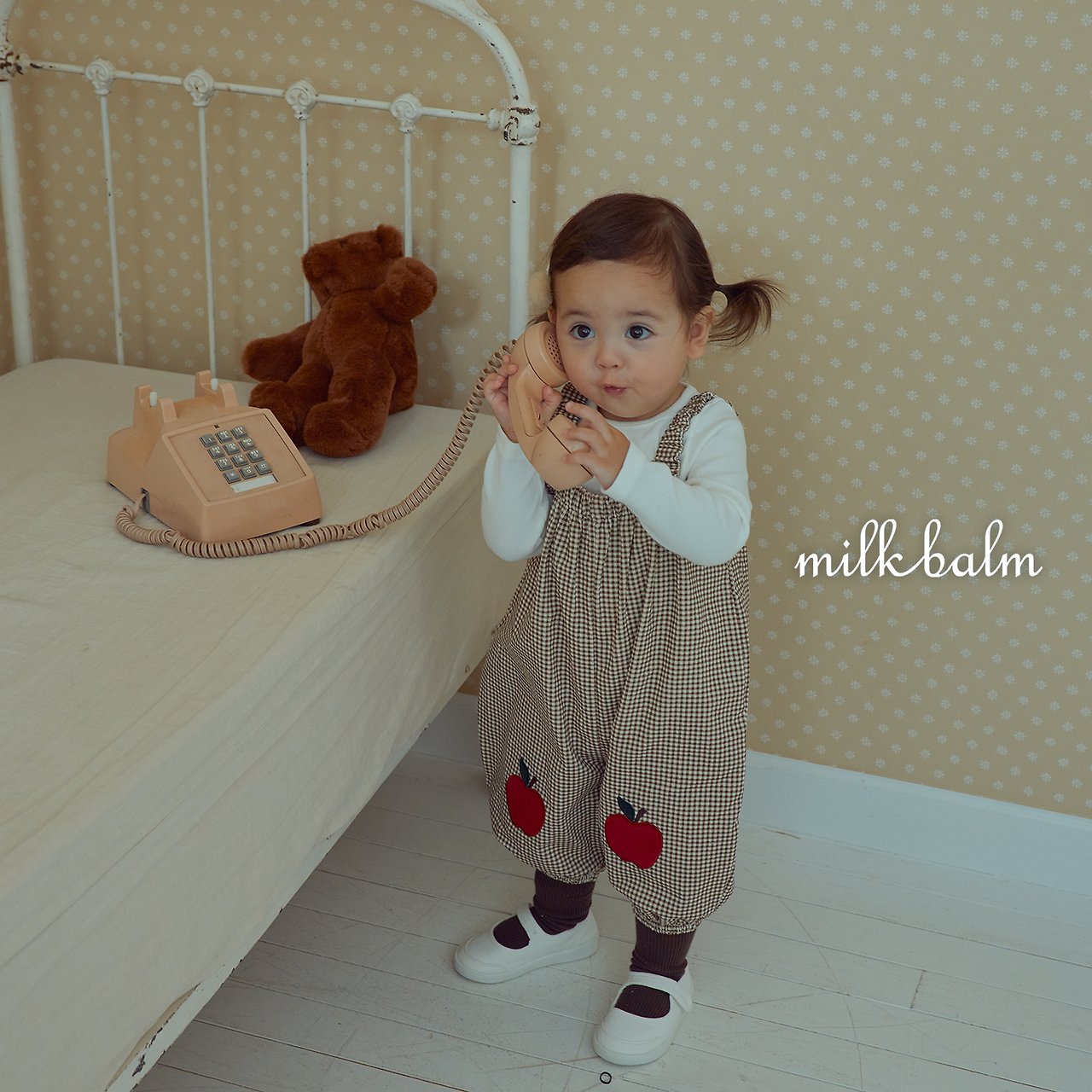 ［milk balm］Apple stripe overalls