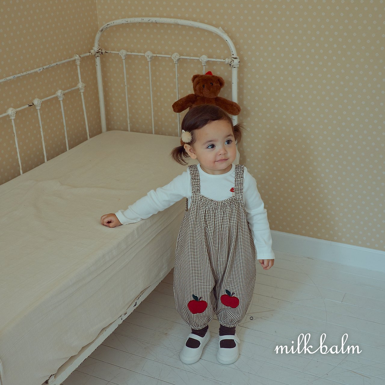 ［milk balm］Apple stripe overalls