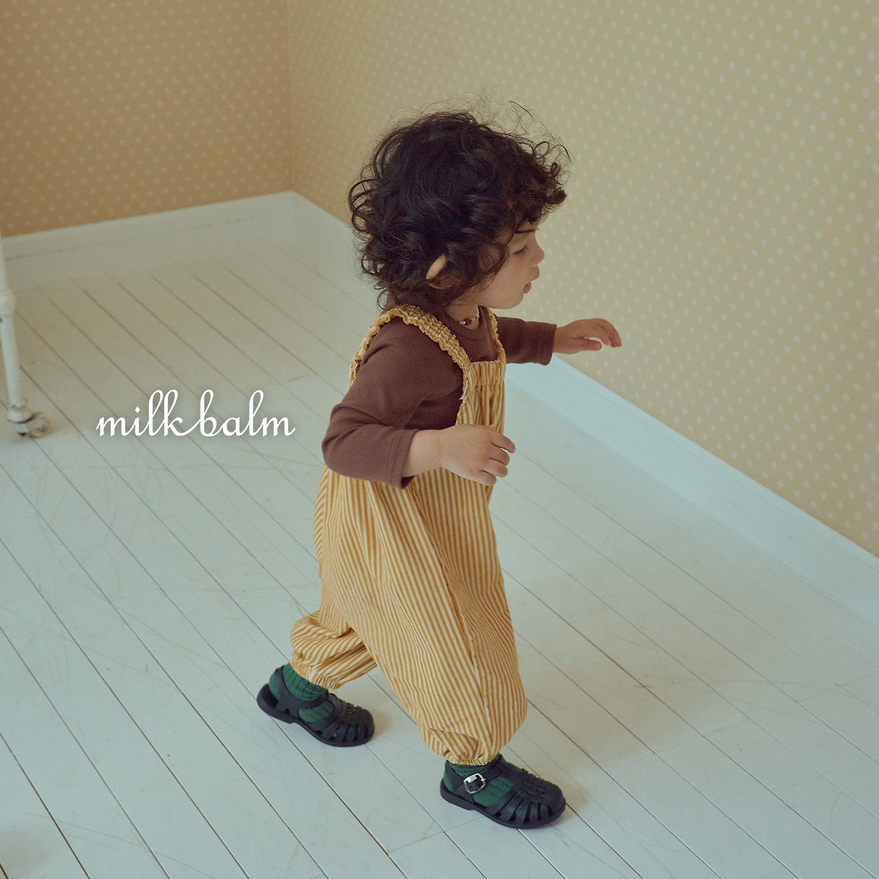 ［milk balm］Apple stripe overalls