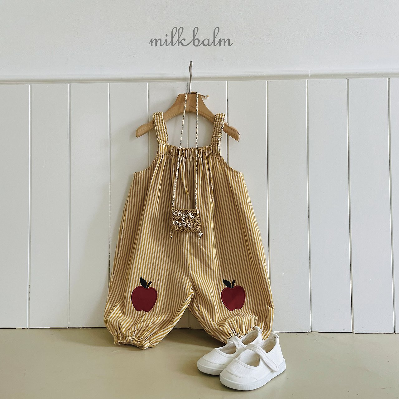 ［milk balm］Apple stripe overalls