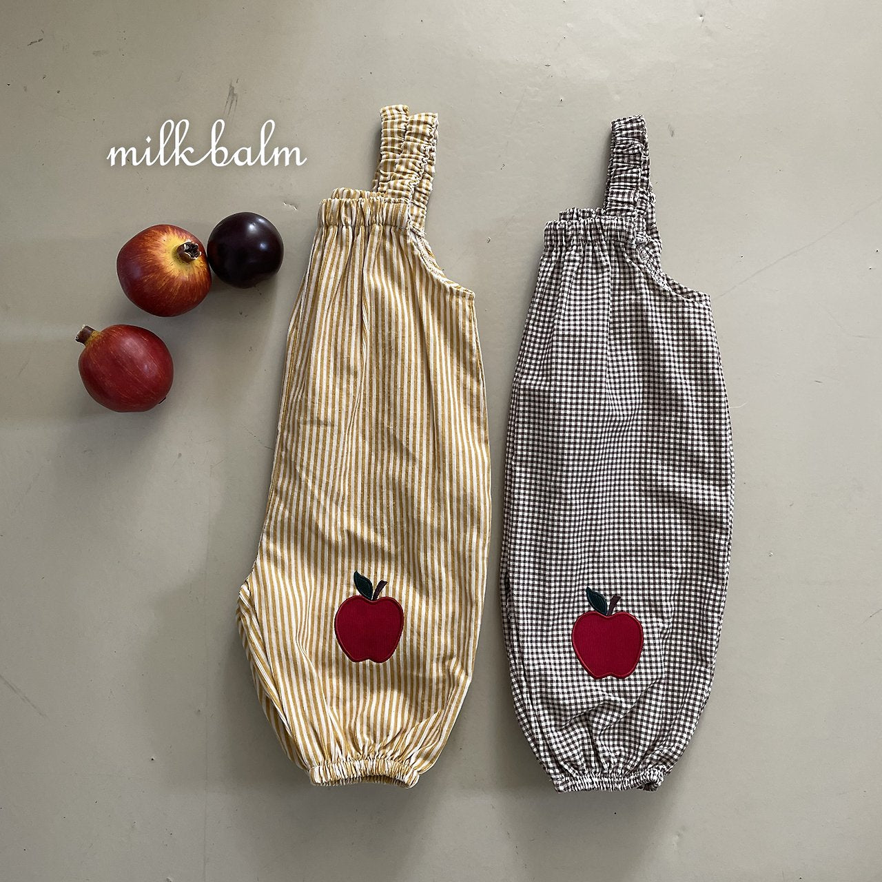 ［milk balm］Apple stripe overalls