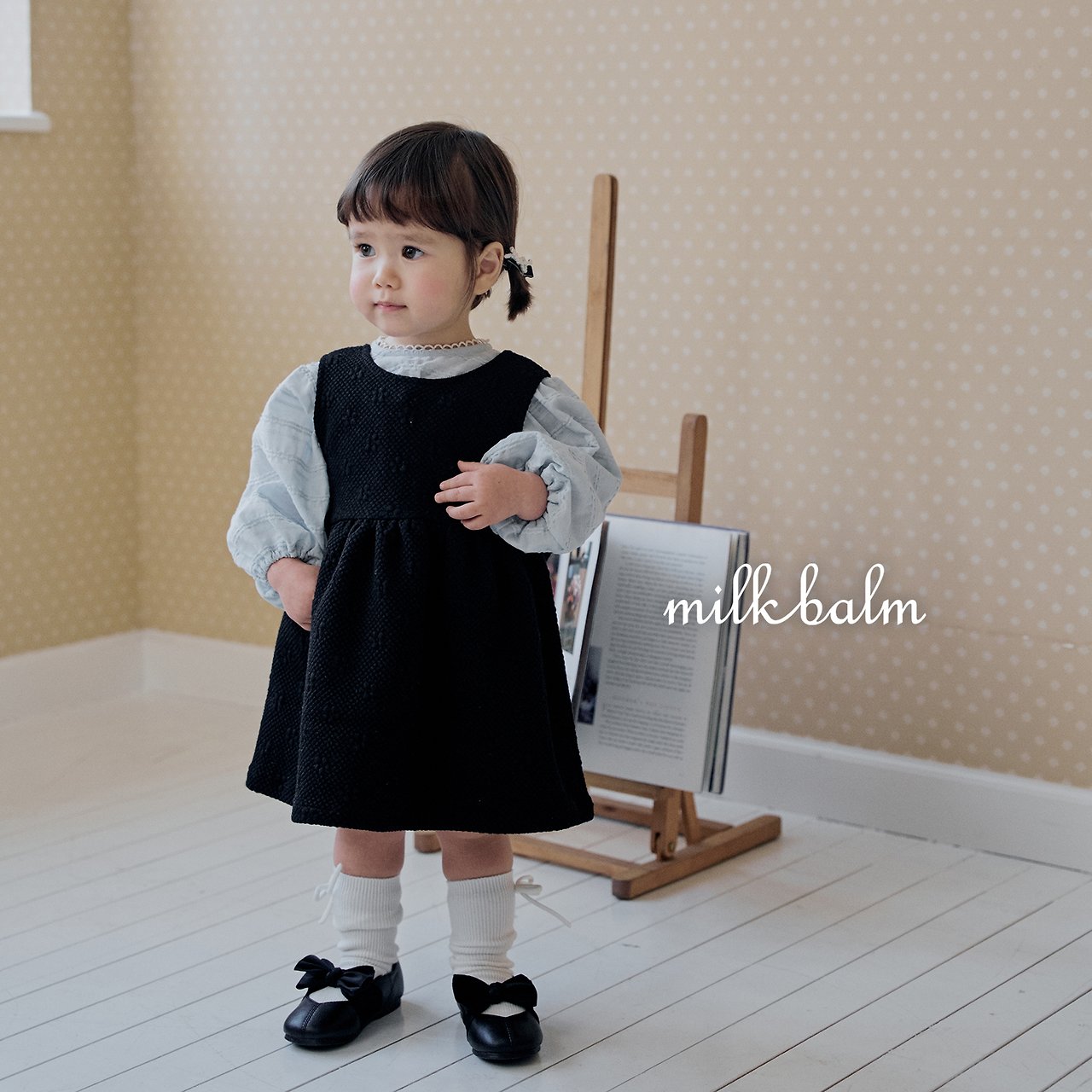 ［milk balm］Emboss jaquard one-piece