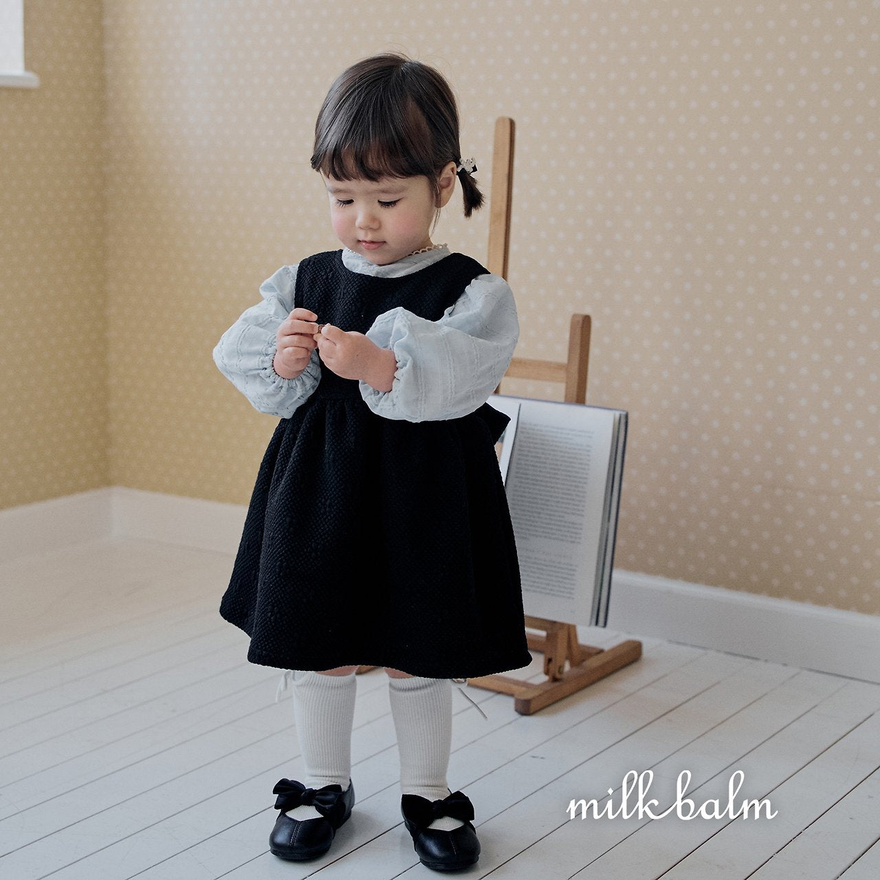 ［milk balm］Emboss jaquard one-piece