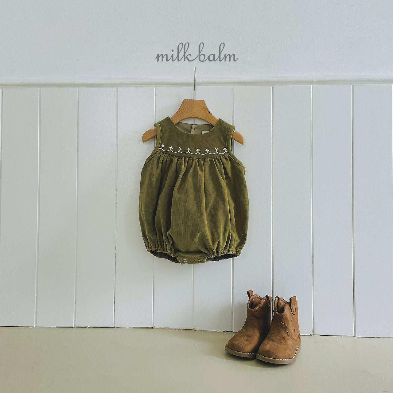 ［milk balm］Veiley corduroy rompers