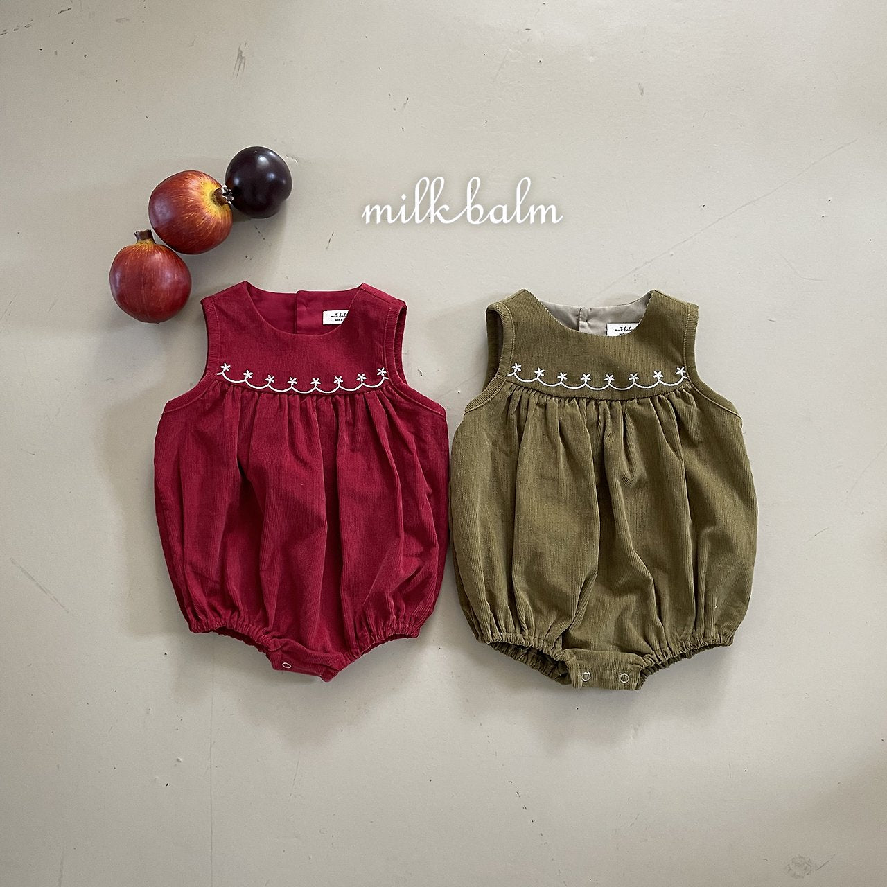 ［milk balm］Veiley corduroy rompers