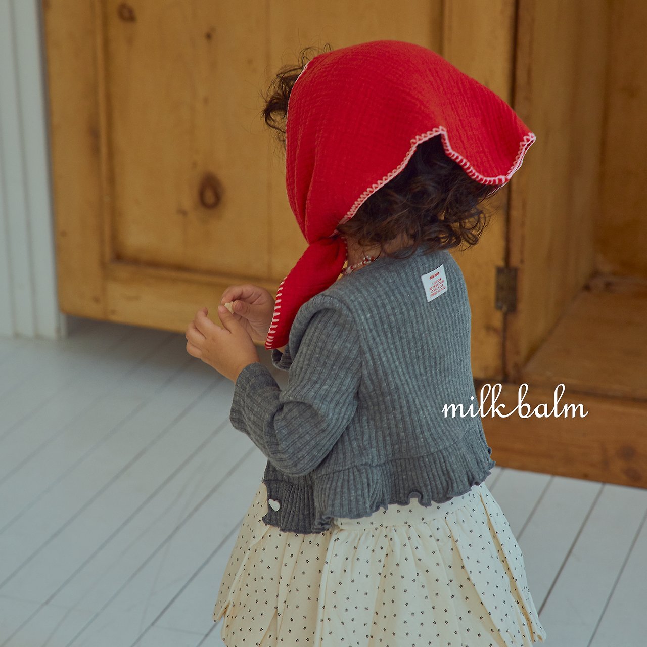 ［milk balm］Heart frill cardigan & camisole set