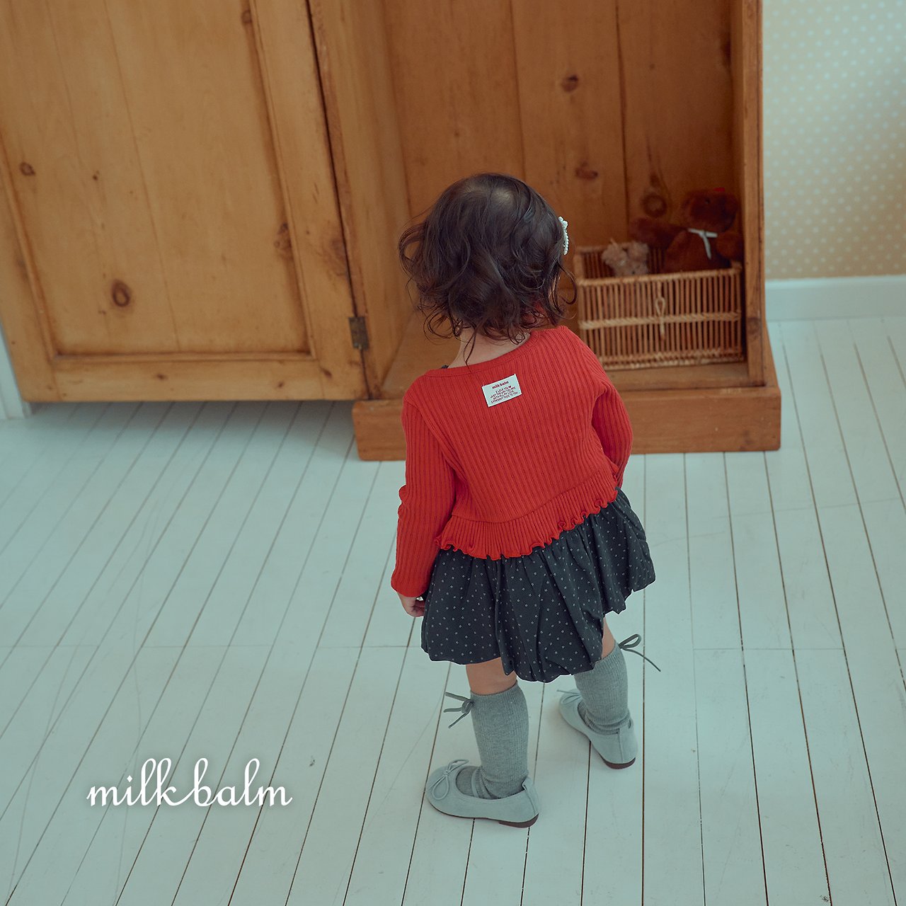 ［milk balm］Heart frill cardigan & camisole set
