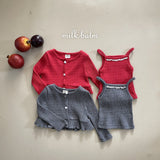 ［milk balm］Heart frill cardigan & camisole set