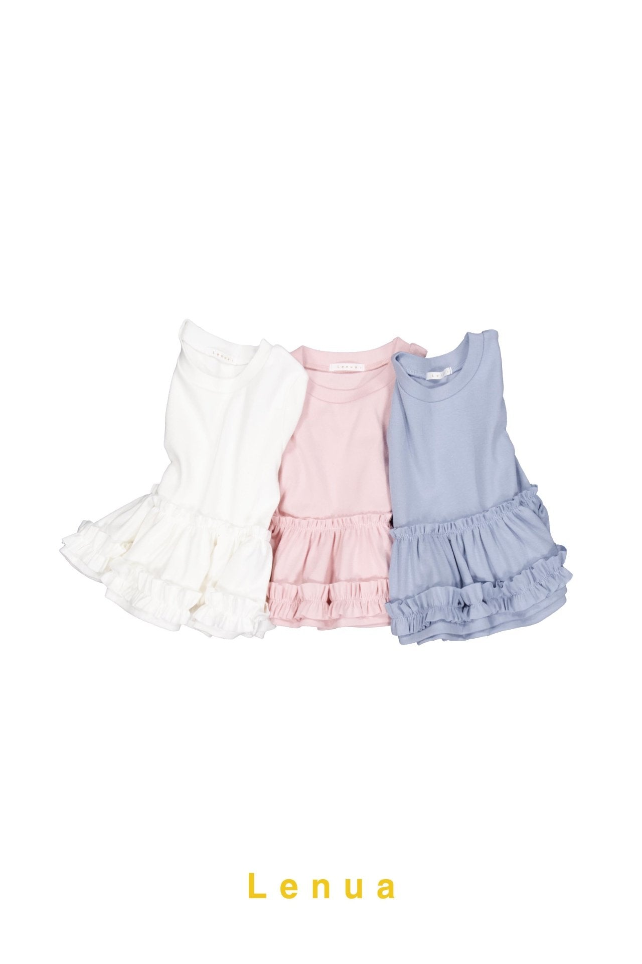 ［lenua］Blanc frill tops
