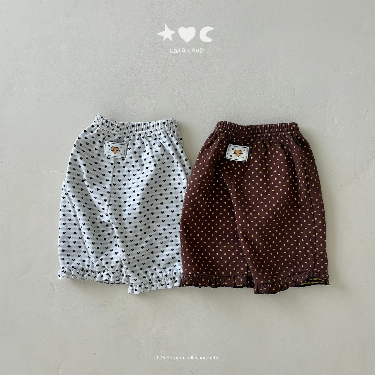［Lala land］Heart & Dot frill pants