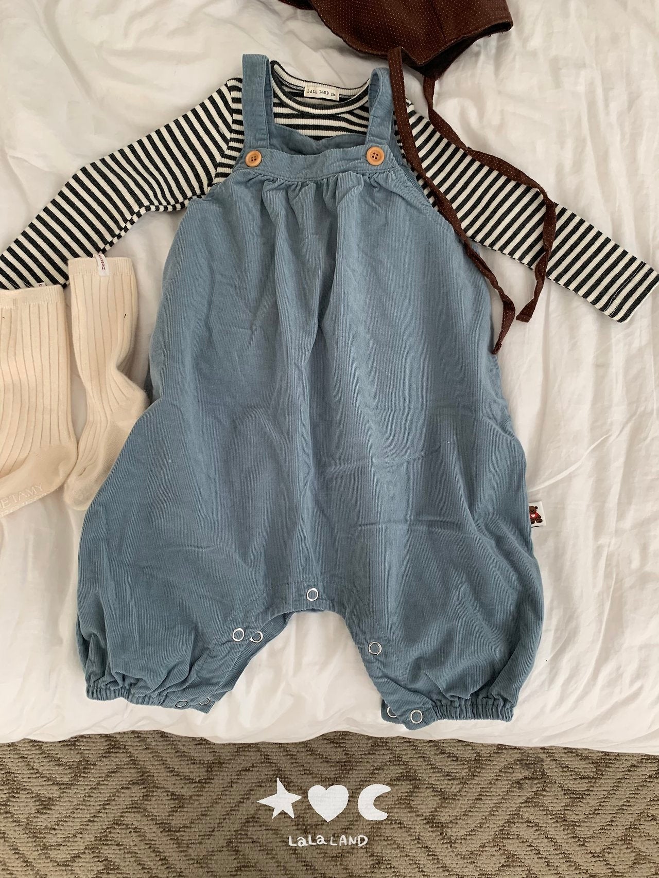 ［Lala land］Butter suspender suit