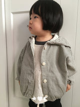 ［Lala land］Check hood Jumper