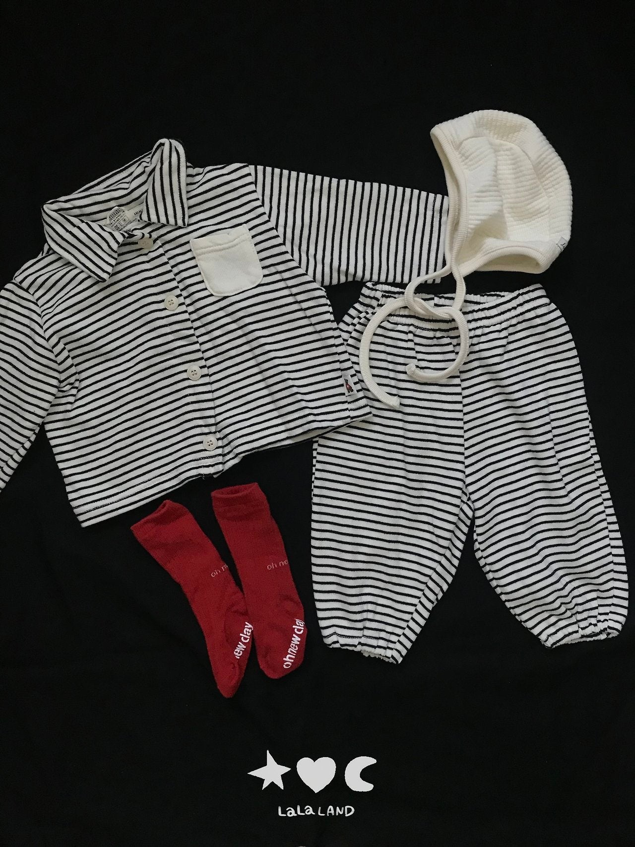 ［Lala land］Bread stripe cardigan
