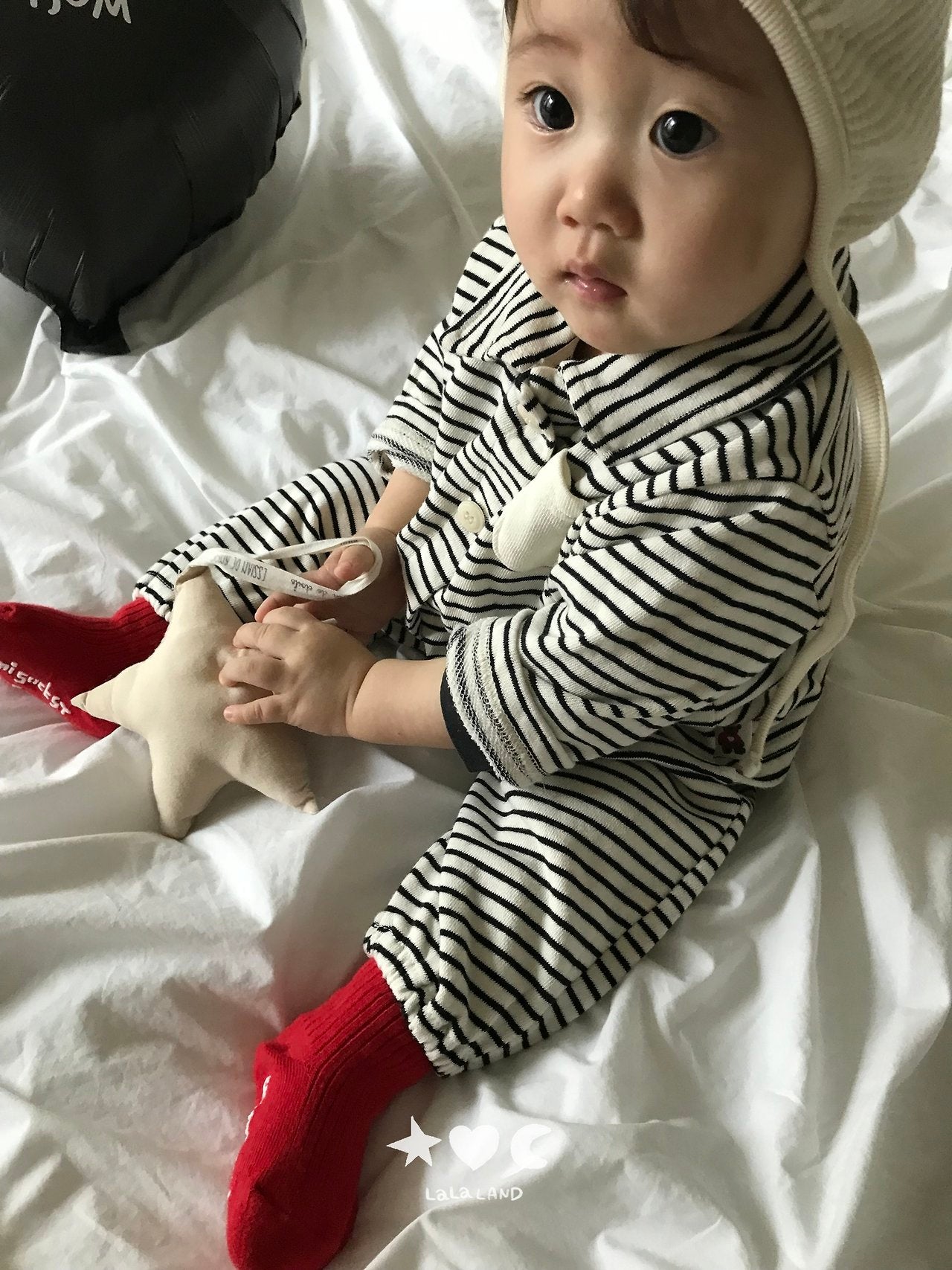 ［Lala land］Bread stripe cardigan