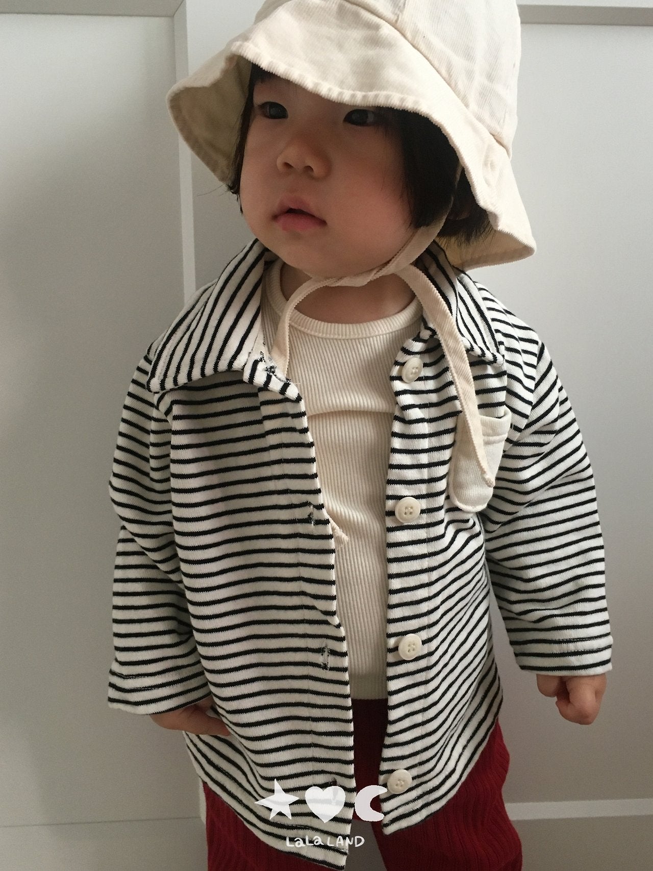 ［Lala land］Bread stripe cardigan