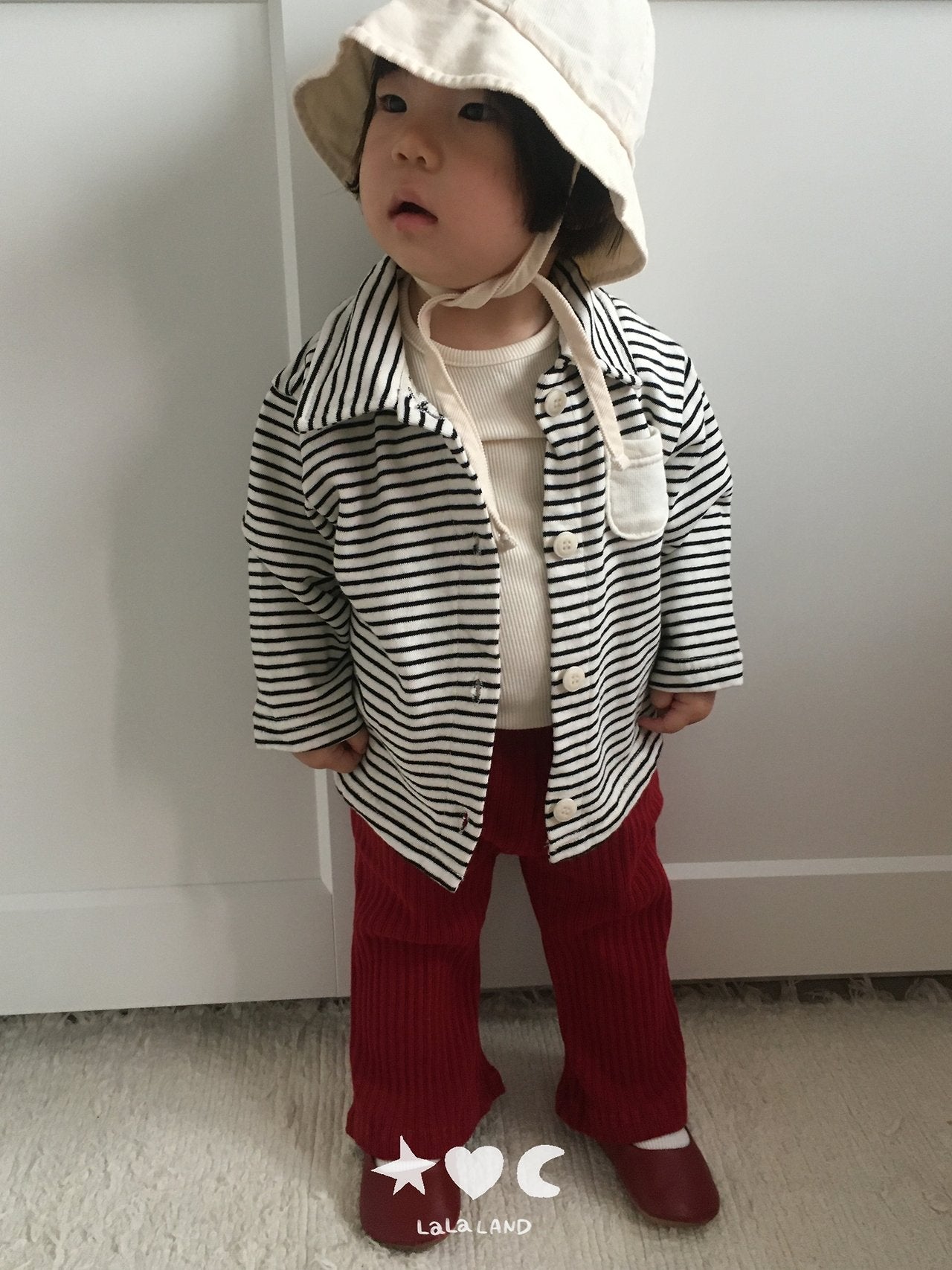 ［Lala land］Bread stripe cardigan