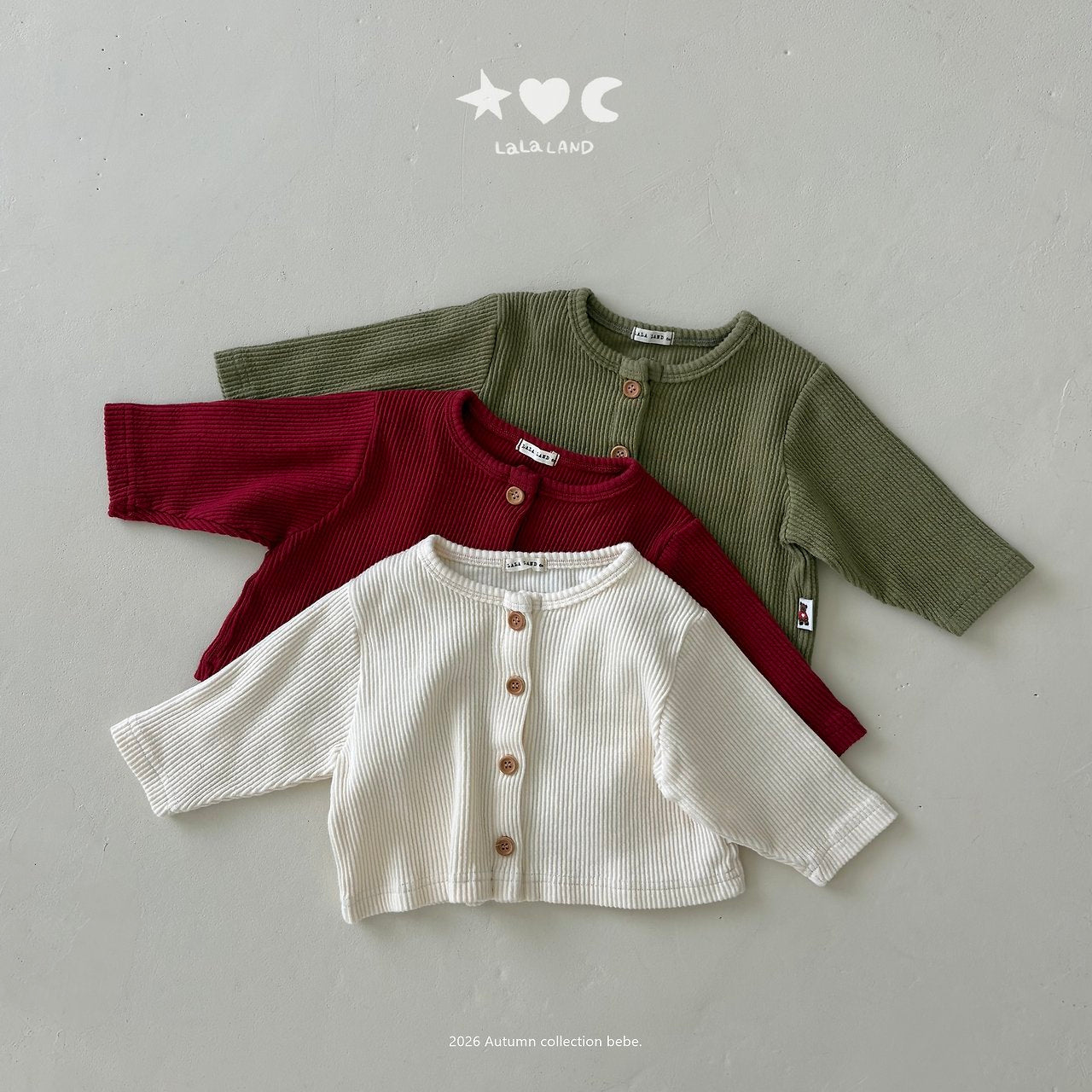 ［Lala land］Gram bebe rib cardigan