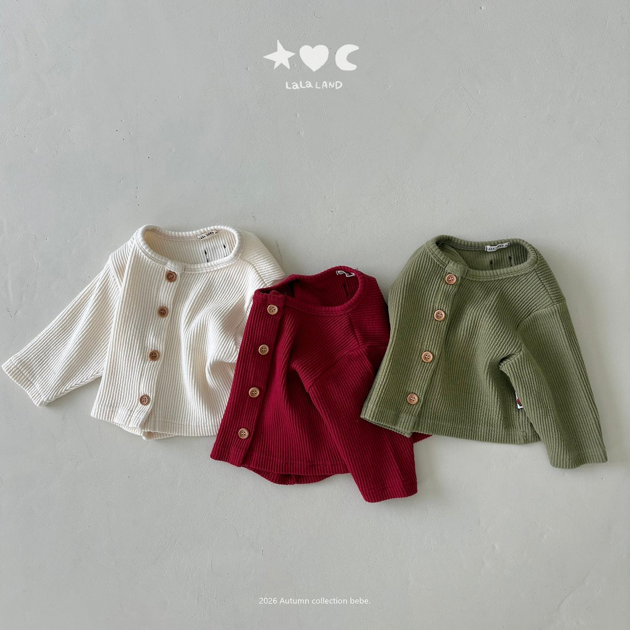 ［Lala land］Gram bebe rib cardigan