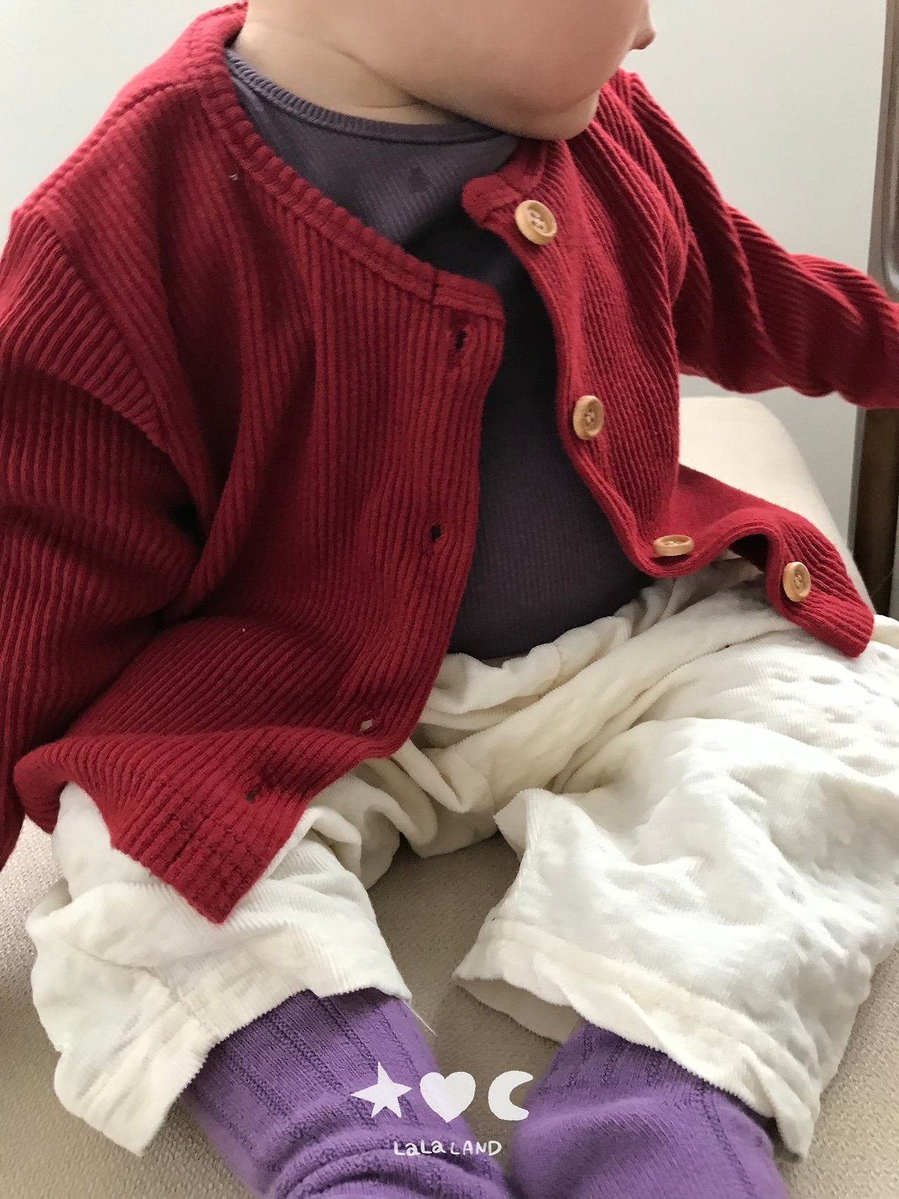 ［Lala land］Gram bebe rib cardigan