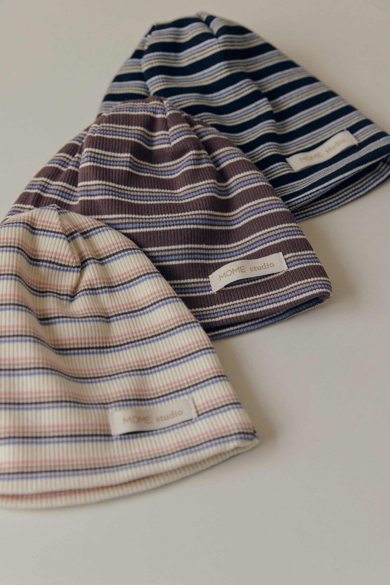 ［mome］Mome stripe ribbed beanie