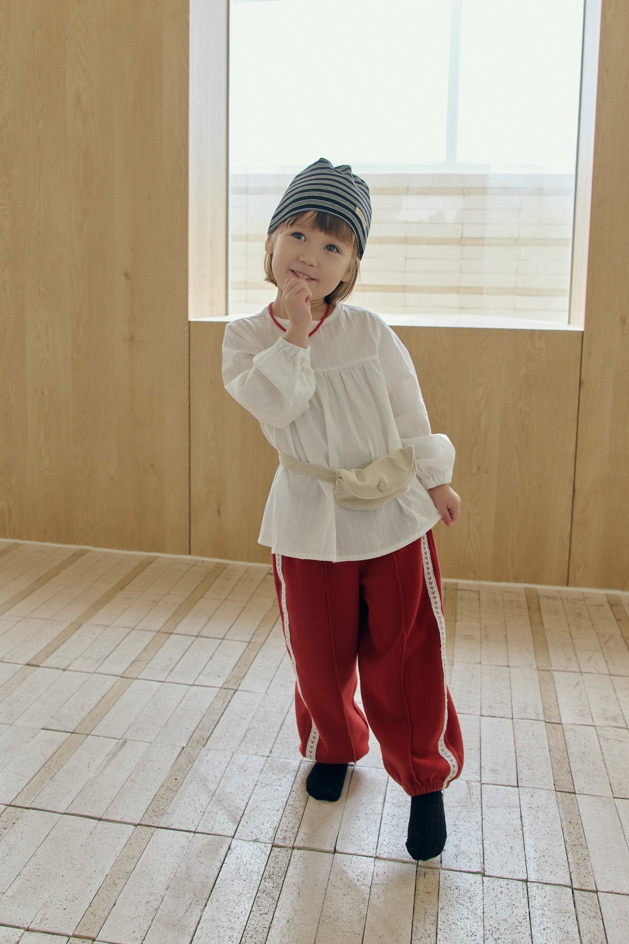 ［mome］Mome stripe ribbed beanie