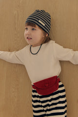 ［mome］Mome stripe ribbed beanie