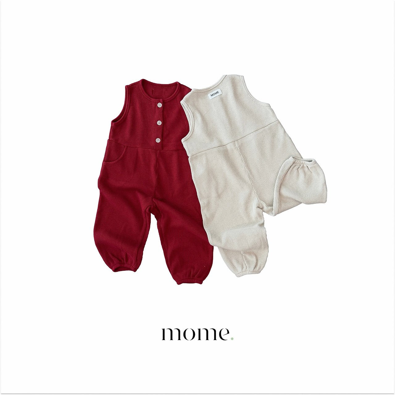 ［mome］Waffle button suit