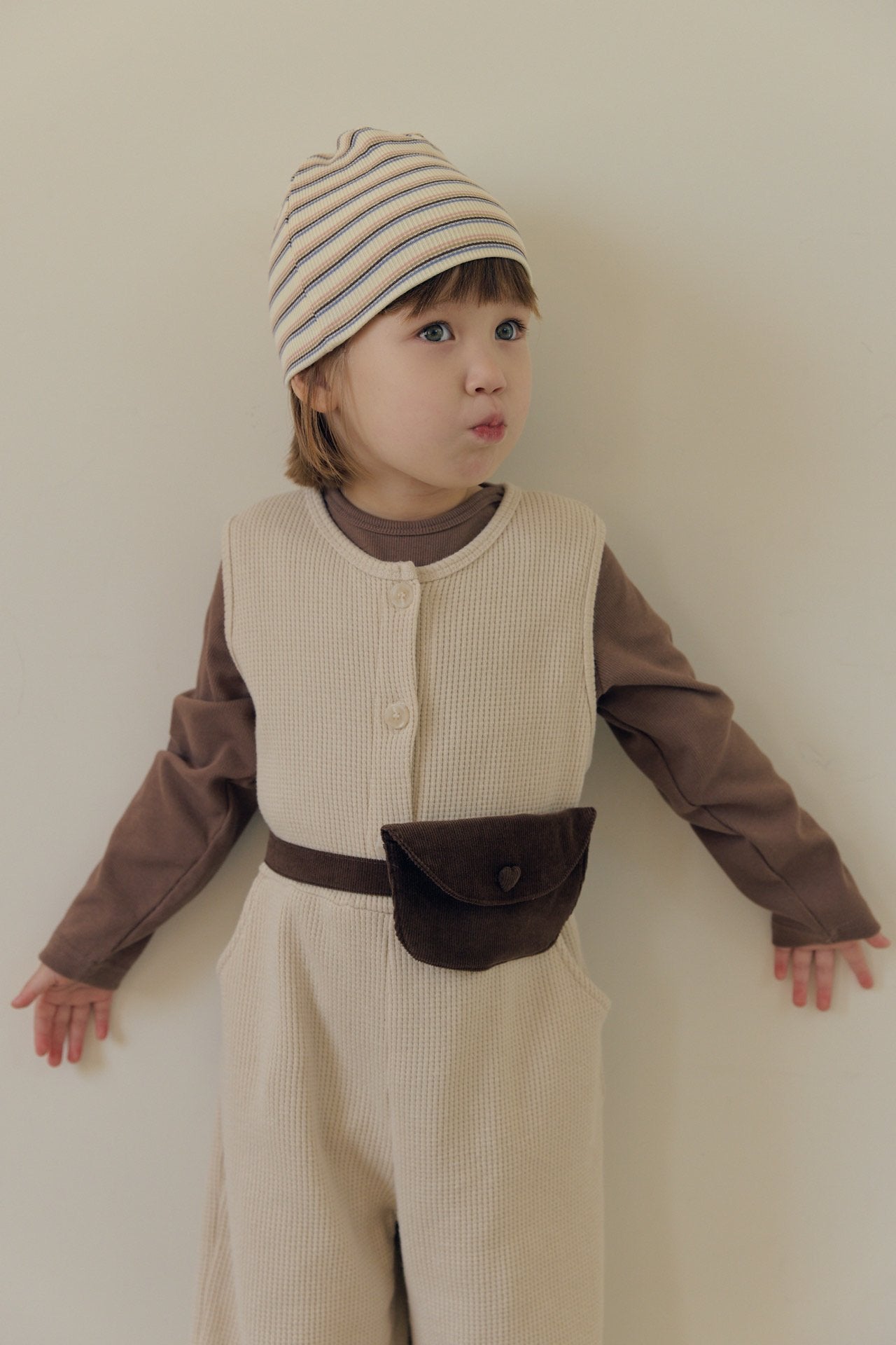 ［mome］Waffle button suit