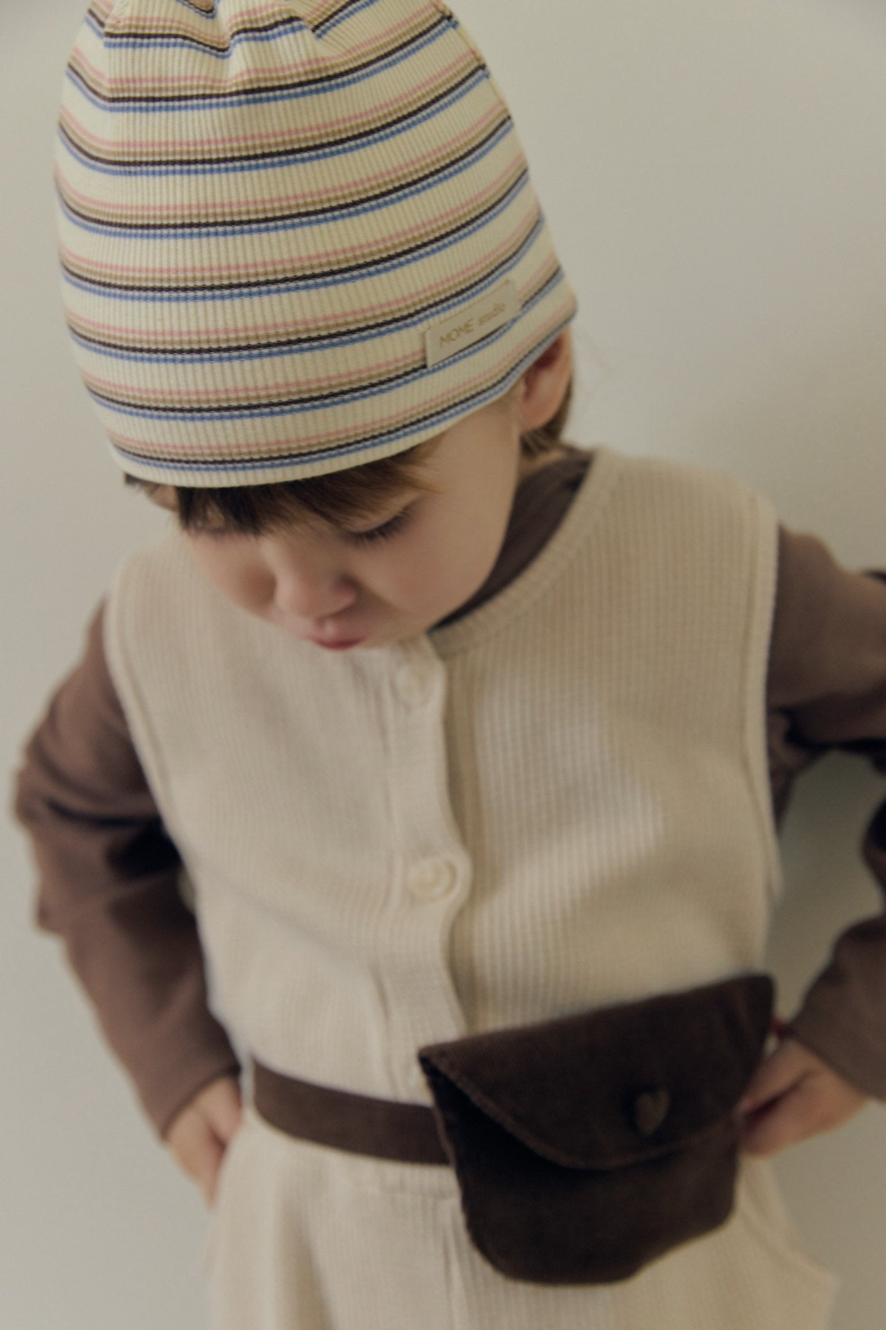 ［mome］Waffle button suit