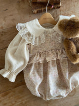 ［Anne shirley］Doha frill ribbon rompers (flower)