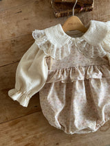 ［Anne shirley］Doha frill ribbon rompers (flower)
