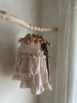 ［Anne shirley］Doha frill ribbon rompers (flower)