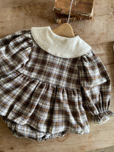 ［Anne shirley］Adel check collar rompers