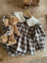［Anne shirley］Adel check collar rompers